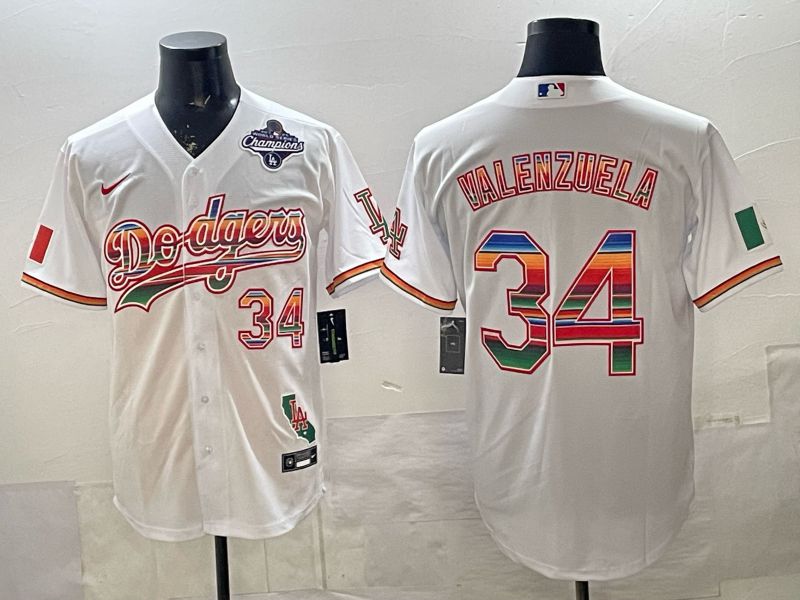 Men Los Angeles Dodgers #34 Vlenzuela White 2026 Nike Game MLB Jersey 003